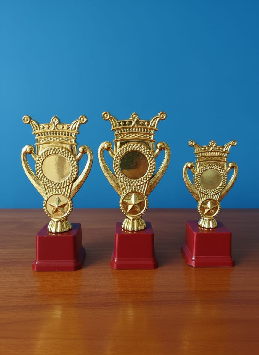 Golden cup trophies